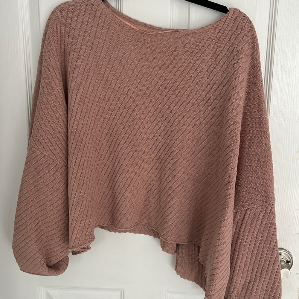 Free People Pink/Maroon Sweater